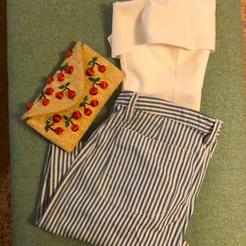 Madewell Wide Leg Crop Engineer Stripe